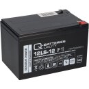 Q-Batteries 12LS-12 F1 12V 12Ah Blei-Vlies-Akku AGM VRLA...