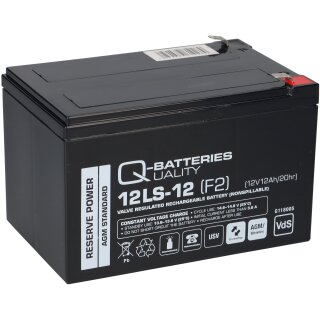 Q-Batteries 12LS-12 F2 12V 12Ah Blei-Vlies-Akku AGM VRLA