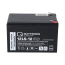 Q-Batteries 12ls-12 f2 12v 12Ah lead-fleece battery / agm vrla with VdS