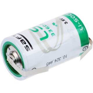 Saft LS33600 ER-D Mono Lithium-Thionylchlorid 3,6V, 17.000 mAh mit U Lötfahne