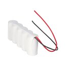 Notleuchtenakku 6V 2500mAh NiCd C F1x5 HT | 20cm Kabel