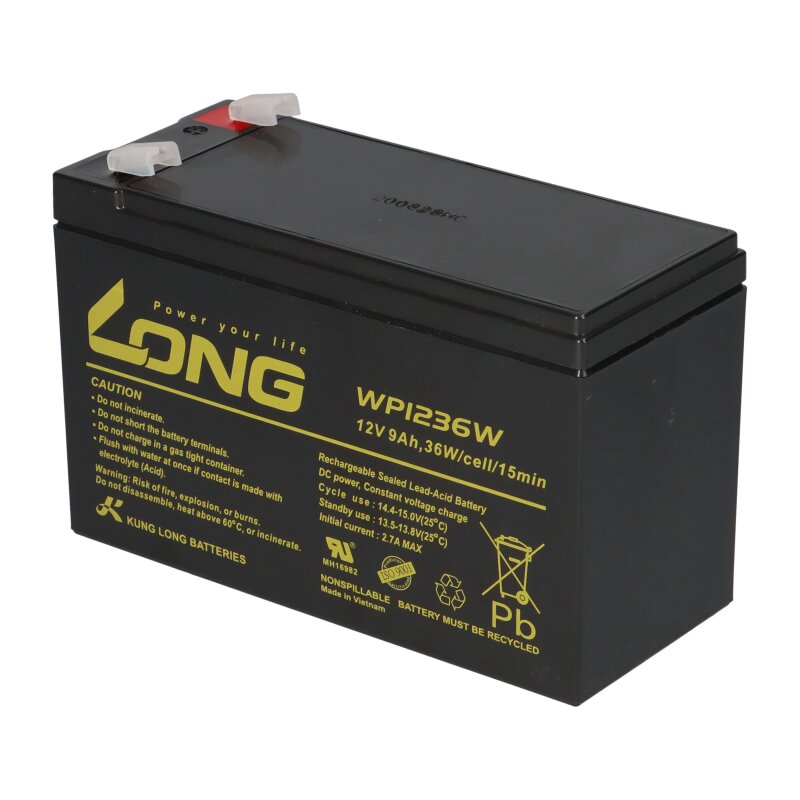 Kung Long Blei Akku 12V 9Ah WP1236W hochstrom AGM