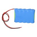 Notleuchtenakku 6V 1800mAh NiMH AA F1x5 | 20cm Kabel