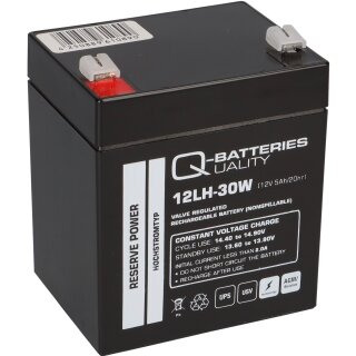 Q Batteries 12LH 30W 12V 5Ah Blei Vlies Akku AGM VRLA Hochstrom