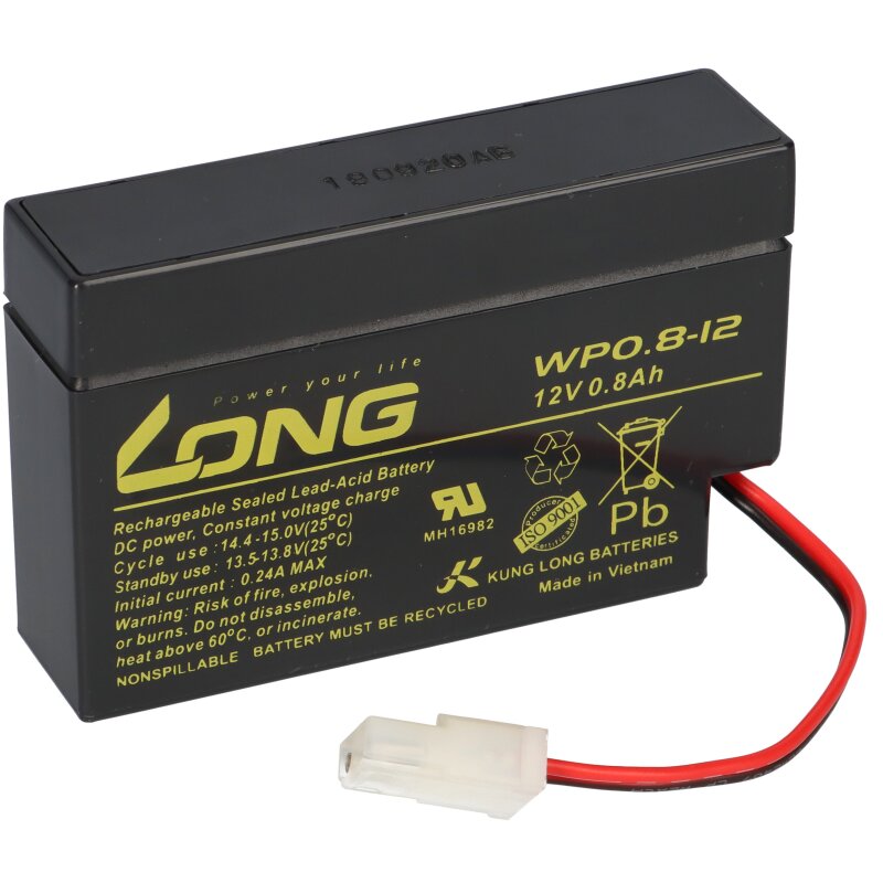 2x Akku WP0.8-12H 12V 0,8Ah – Mit Molex-Stecker, Kompatibel Mit Heim & Haus Rollladenantrieben