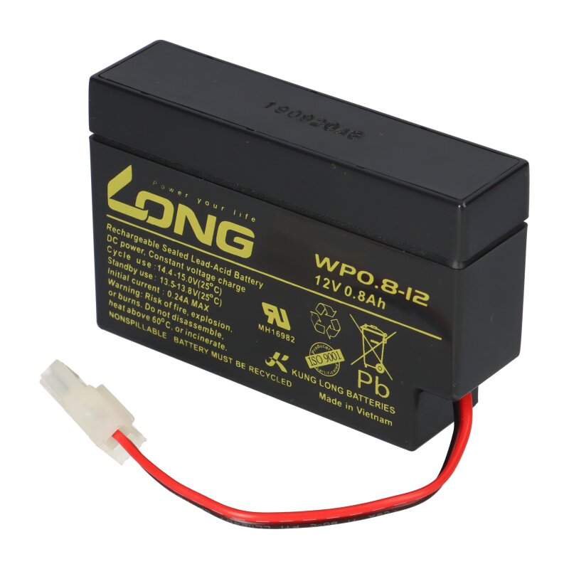 2x Akku WP0.8-12H 12V 0,8Ah – Mit Molex-Stecker, Kompatibel Mit Heim & Haus Rollladenantrieben