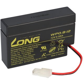 KungLong WP 0.8 12 12V 0,8Ah AMP Stecker AGM Blei Heim Haus