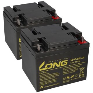 2x Kung Long battery 12v 45Ah Pb battery lead gel wp45-12 vds