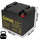 2x Kung Long battery 12v 45Ah Pb battery lead gel wp45-12...