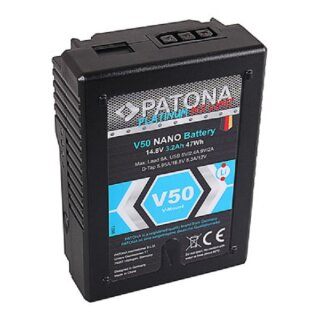 Patona Platinum V50 NANO V-Mount Akku  D-Tap