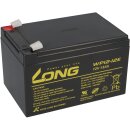 Kung Long WP12-12E 12V 12Ah AGM Bleiakku F2 6,3mm zyklenfest