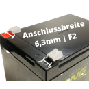 Kung Long WP12-12E 12V 12Ah AGM Bleiakku F2 6,3mm zyklenfest