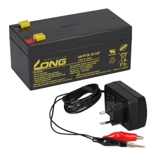 AGM BLEI AKKU BATTERIE 12V 3,3Ah + LADEGERÄT