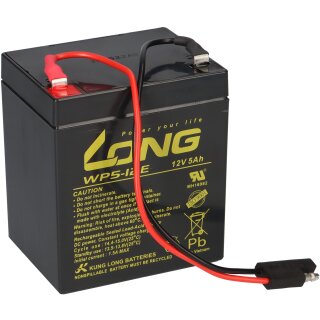 Kung Long Blei Akku AGM WP5 12E zyklenfest mit Stecker für Rasenmäher