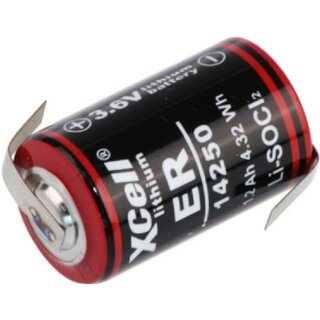 Kraftmax Lithium 3,6V Batterie LS14250 1/2 AA Zelle LF Z-Form