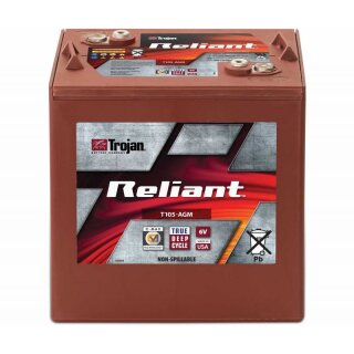 Traktionsbatterie Trojan Reliant T-105 AGM 6V 217Ah C20 Deep Cycle Blei-AGM