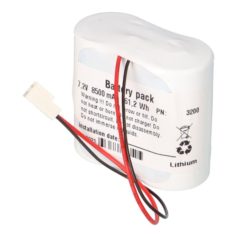 Lithium Batteriepack mit Kabel und Molex Stecker 2x Baby C Zellen 7,2