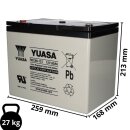 4x Yuasa lead battery rec80-12i Pb 12v / 80Ah cycle proof, m6 internal thread