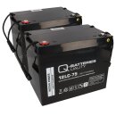 2x Q-Batteries 12lc-75 / 12v - 77Ah lead battery cycle...