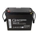 2x Q-Batteries 12lc-75 / 12v - 77Ah lead battery cycle type agm - Deep Cycle vrla
