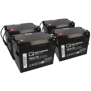 4x Q-Batteries 12LC-75 AGM Akku – 48V 77Ah Deep-Cycle-Batteriesatz
