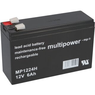 Multipower Blei-Akku MP2,8-12 =2MP2,8-6P Pb 12V 2,8Ah Faston 4,8