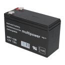 Multipower MP7-12B AGM Bleiakku 12V 7Ah Faston 6,3 mm für USV, Alarmanlage & Notbeleuchtung