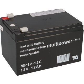 Multipower Blei Akku MP12 12C Pb 12V 2Ah Zyklenfest AGM