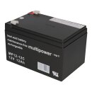 Multipower Blei-Akku MP12-12C Pb 12V/12Ah Zyklenfest Faston 6,3mm