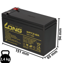 Replacement battery for Effekta UPS system series me/mhd/mi