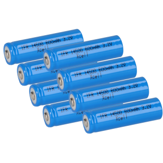 8x XCell ifr 14500 aa solar battery LiFePO4 3.2v 600mAh