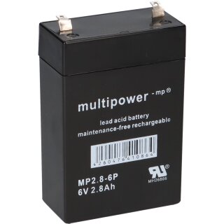 PB Akku Multipower MP2,8-6P für Dräger Oxypack 2 - 6V 2,8Ah