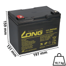 Replacement battery for Lecson hs-320, 360, 539, 570, 580, 588, 666 and 686 2x 12v (24v) 36Ah cycle resistant agm Long