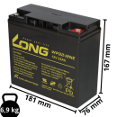 2x Kung Long WP22-12NE AGM-Akkus 12V 22Ah (24V) – für Sterling Little Gem 2 / Pearl