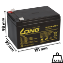 Replacement battery for Alber E-Fix, Max-E, V-Max and Quix 2x Kung Long 12v 14Ah Cycle Resistant