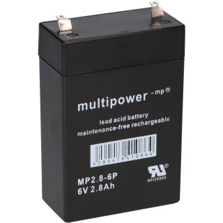 PB Akku Multipower MP2,8-6P für Pulsoximeter - 6V 2,8Ah