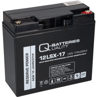 Q-Batteries 12LSX-17 12V 17Ah Blei-Vlies-Akku / AGM 10 Jahre