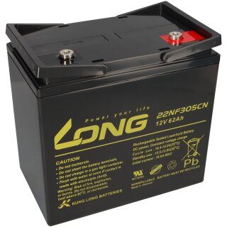 Kung Long Akku 12V 62Ah Pb Batterie Bleigel WP-22NF305CN zyklenfest