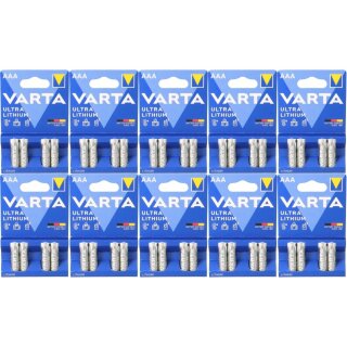 40x Varta Ultra Lithium AAA Micro Batterie 10x 4er Blister 6103