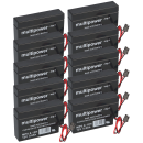 10x Multipower Blei-Akku MP0,8-12H Pb 12V 0,8Ah Heim und Haus Stecker Rollladen