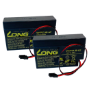 2x Kung Long Akku WP0.8-12H 12V 0,8Ah Heim und Haus Stecker AGM Blei Batterie
