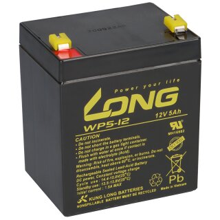 Kung Long Akku 12V 5Ah WP5-12E zyklenfest AGM Power Blei Gel