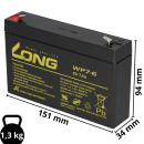 Kung Long WP7-6 AGM Akku 6V 7Ah – passend für 3-FM-7
