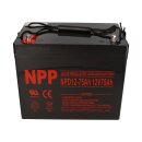 NPP Lead acid battery agm npd12-75 12v 75Ah cycle proof
