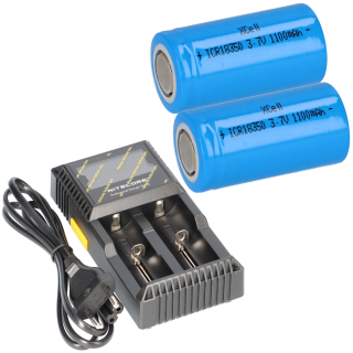 SET Nitecore D2 Ladegerät  + 2x XCell ICR18350 3,7V 1100mAh Akku