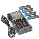 SET Nitecore D2 Ladegerät +  4x 14500 AA Solar Akku LiFePO4 3,2V 600mAh