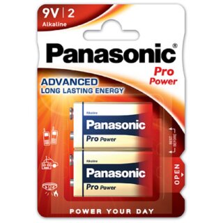 Panasonic 9V Block Pro Power Batterie 2er Blister