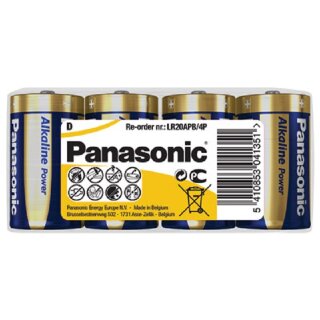 Panasonic D Mono Alkaline Power 1,5V Batterie 4er Folie