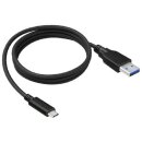 2Go USB Lade/Datenkabel auf USB-C 3,1 Schwarz 1 Meter