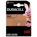 10x Duracell Uhrenbatterie D364 AgO 1,55V 20mAh Blister